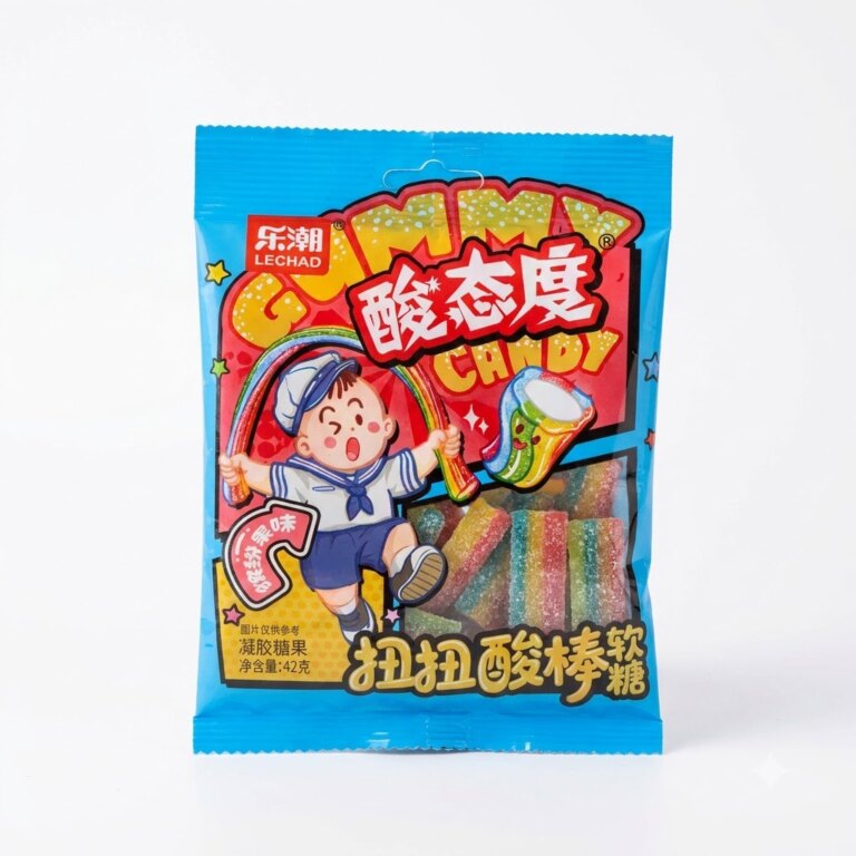 Le Chao – Kẹo dẻo chua xoắn vị trái cây 42g